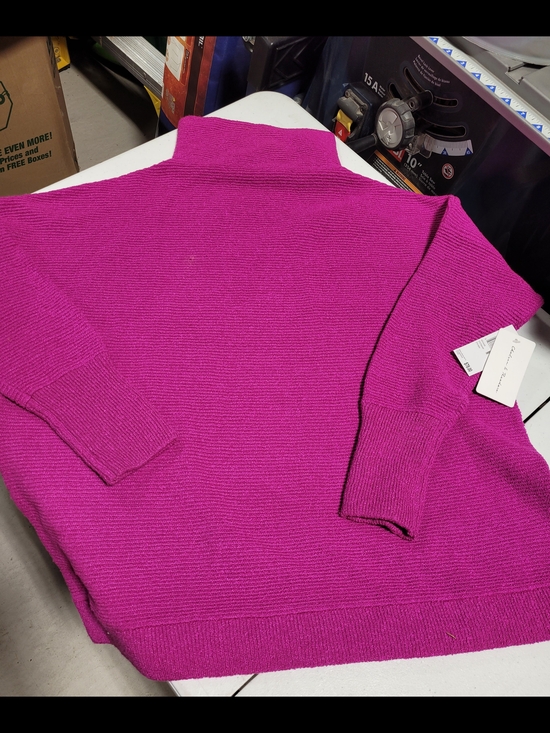 Chelsea & Theodore Sweaters - Women’s Fuchsia Rib-Knit Turtleneck Sweater